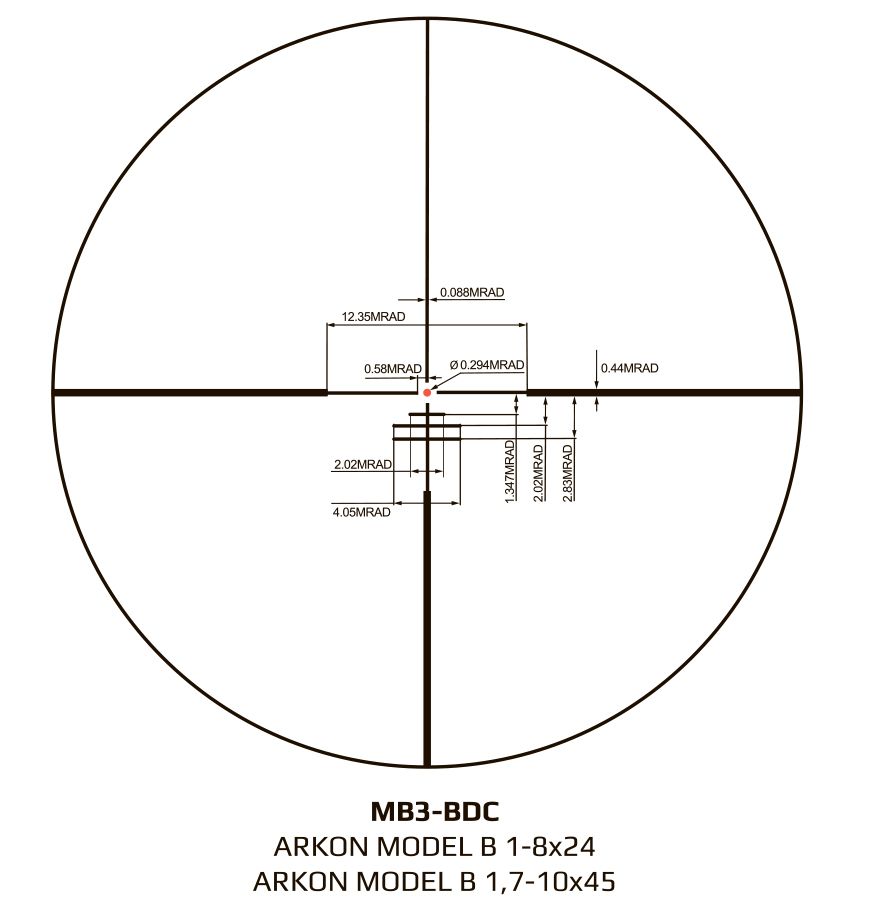 Оптический прицел Arkon Model B 1,7-10х45